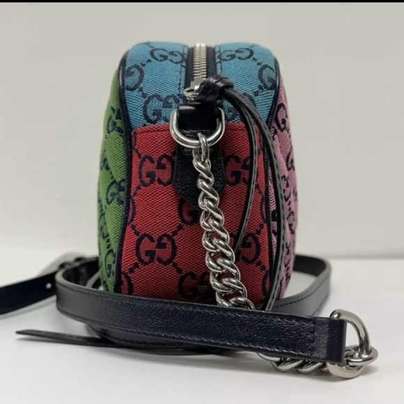 Gucci Marmont GG Quilted Multicolor Camera Crossbody Bag - Picture 4 of 11